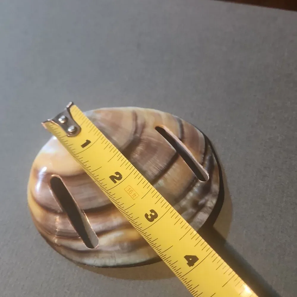 Vintage Mother Of Pearl Slide Belt Buckle Artisan handcrafted 1970's NOS
